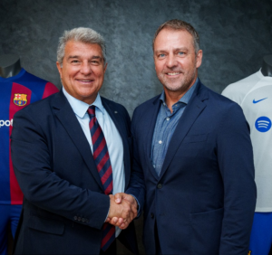 Hansi Flick and Joan Laporta