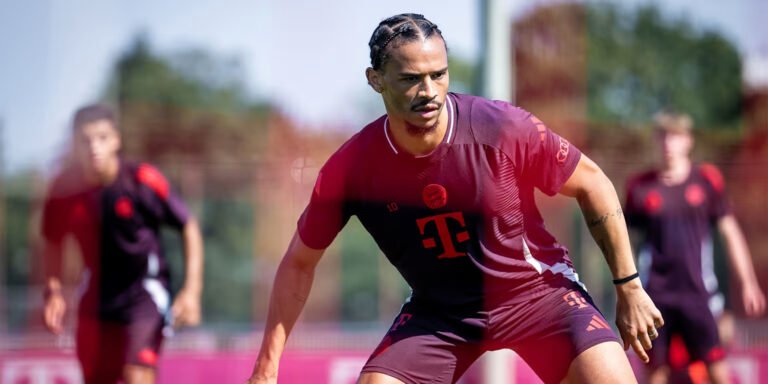 Leroy Sane during a training session