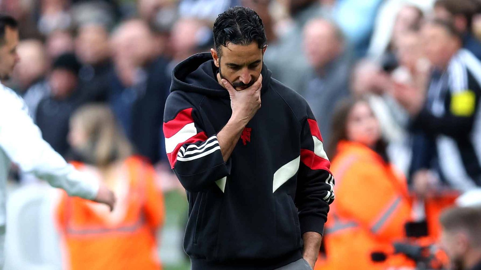 Man Utd coach Ruben Amorim at St James's Park during the match against Newcastle