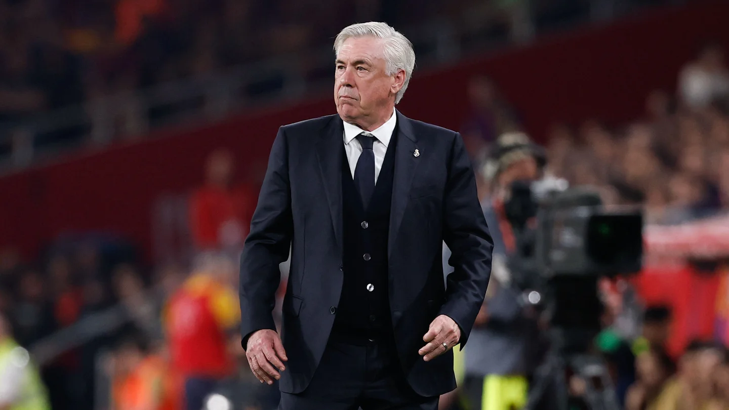 Real Madrid coach Carlo Ancelotti at the Santiago Bernabeu stadium