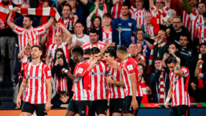 La Liga team Athletic Club celebrating a win over Rangers