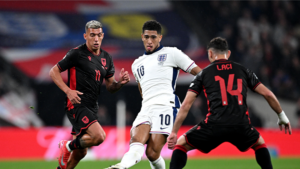 Jude Bellingham playing a UEFA competition for England