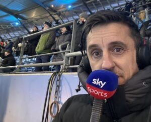 Former Manchester United captain Gary Neville on commentary duty for Sky Sports