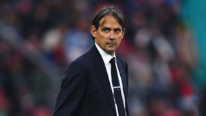 Inter coach Simone Inzaghi looks on during a football match at San Siro