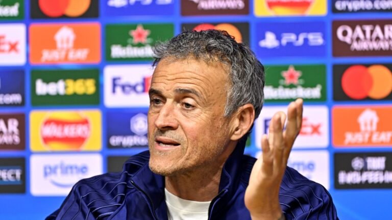 PSG boss Luis Enrique speaking in a pre-match press conference