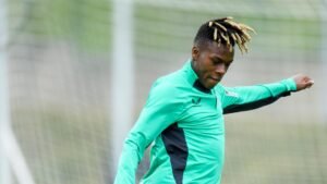 Athletic Club winger Nico Williams on the training ground