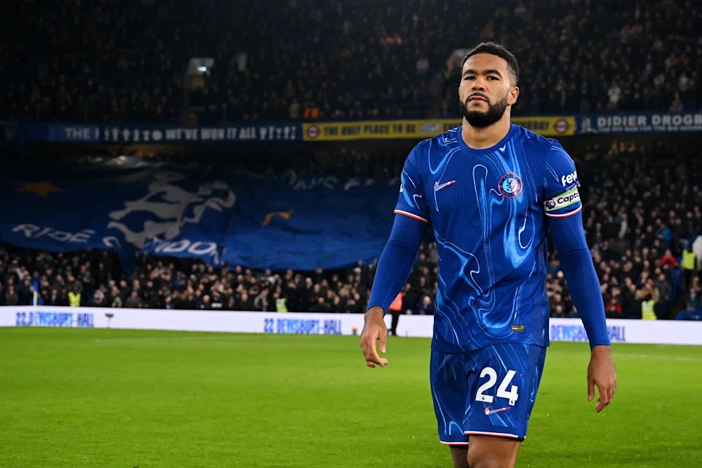Chelsea captain Reece James at Stamford Bridge
