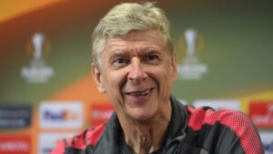 Former Arsenal manager Arsene Wenger at a press conference