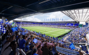 Wide view of Goodison Park, former home of Everton men's team