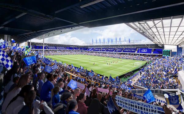 Wide view of Goodison Park, former home of Everton men's team