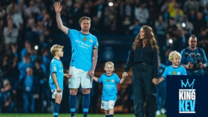 Kevin De Bruyne with his family after final home game for Manchester City