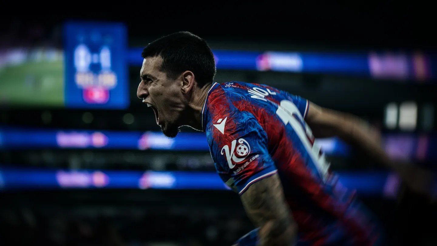 Crystal Palace defender Daniel Munoz celebrating a goal