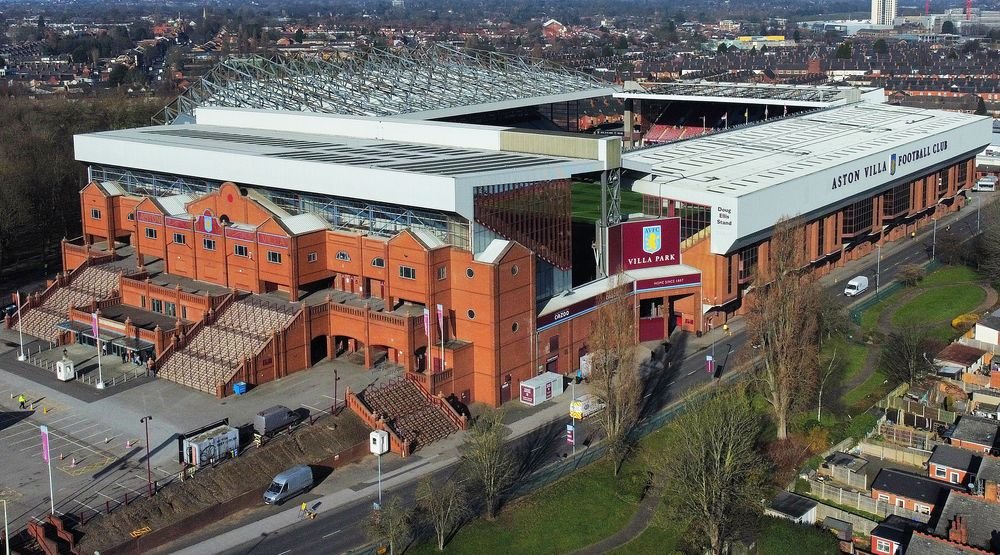 Overhead of Aston Villa ground Villa Park