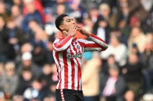 Jobe Bellingham in action for Sunderland in the Championship