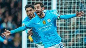 Bernardo Silva celebrating a goal for Manchester City