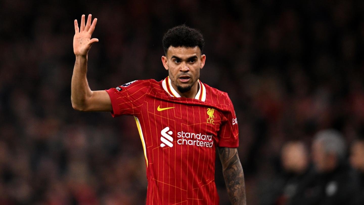 Luis Diaz playing a match for Liverpool