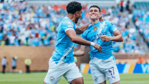 Foden celebrating a goal for Manchester City