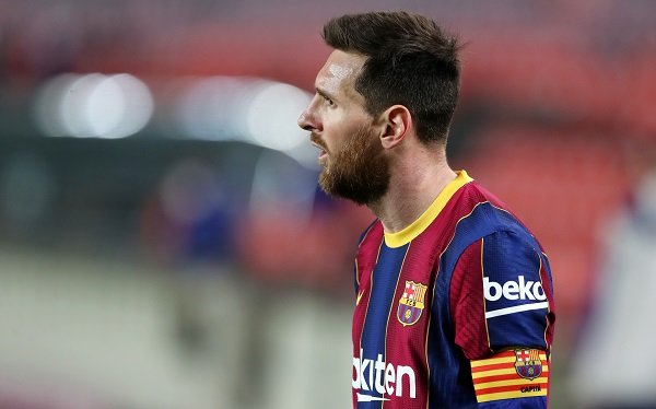 Lionel Messi in a Barcelona shirt