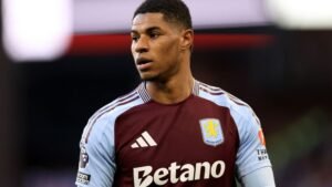 Marcus Rashford in action for Aston Villa in the Premier League