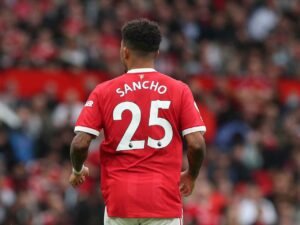 Jadon Sancho in action for Manchester United
