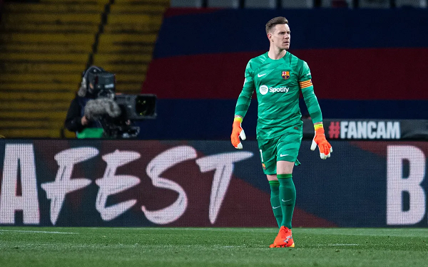 Marc-Andre ter Stegen in action for Barcelona in La Liga