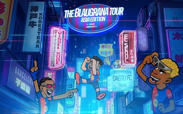Barcelona graphic announcing the club's pre-season tour of Asia.