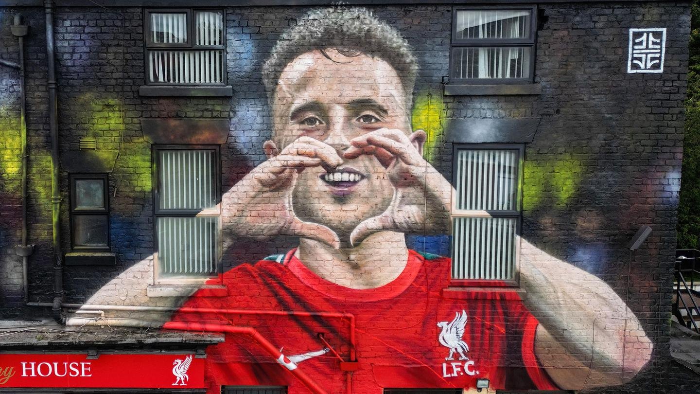 Diogo Jota mural at Anfield