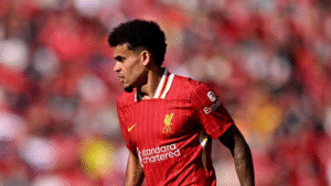 Diaz in action for Liverpool at Anfield