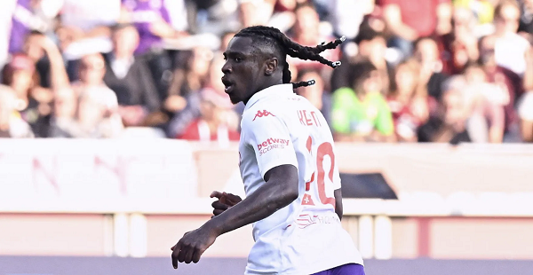 Moise Kean in action for Fiorentina