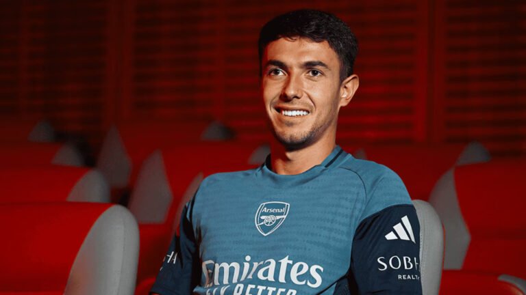 Martin Zubimendi during an interview at Arsenal