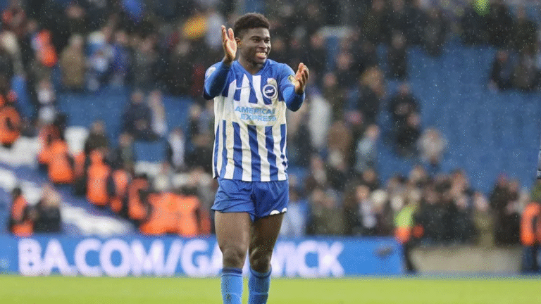 Carlos Baleba in action for Manchester United