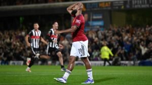 Bryan Mbeumo in action for Manchester United