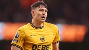 Jorgen Strand Larsen in action for Wolves