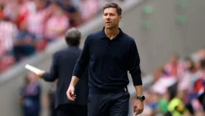 Xabi Alonso on the sidelines during Real Madrid's match against Atletico Madrid