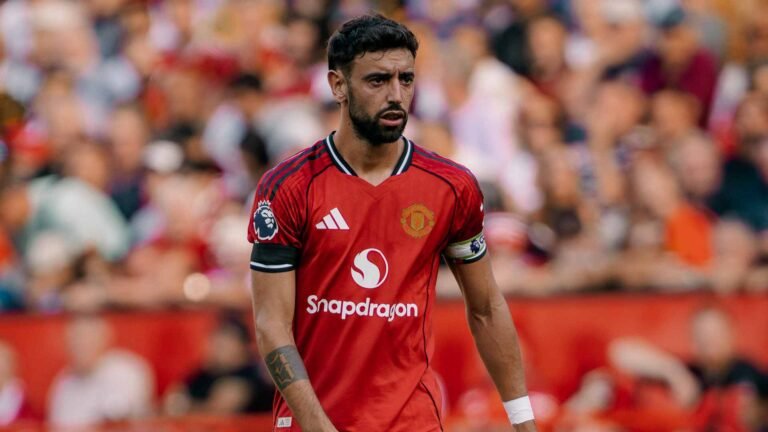 Bruno Fernandes in action for Manchester United in the Premier League