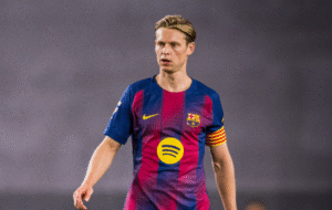 Frenkie de Jong in action for Barcelona in 2025