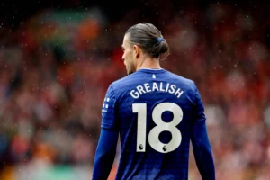Jack Grealish in action for Everton in the Premier League