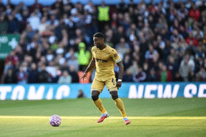 Marc Guehi in action for Crystal Palace during a Premier League match