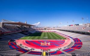 The Estadi Olimpic Lluis Companys at Montjuic where Barcelona will play against Real Sociedad