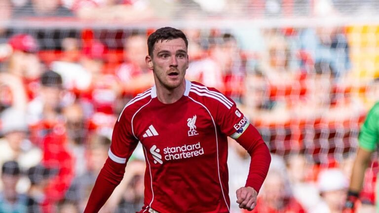 Andy Robertson in action for Liverpool in the Premier League