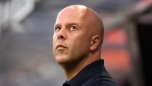 Arne Slot on the sidelines in a Liverpool game