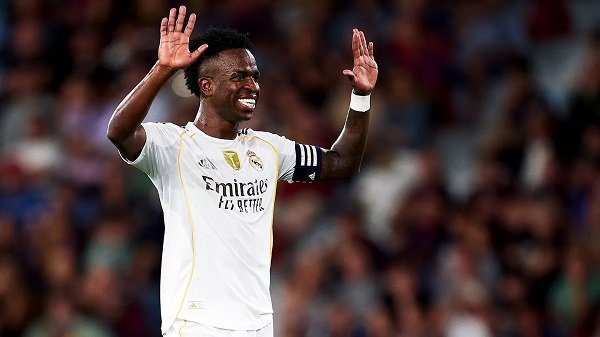 Vinicius Junior celebrating goal for Real Madrid against Levante