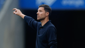 Xabi Alonso on the sidelines during Real Sociedad vs Real Madrid game