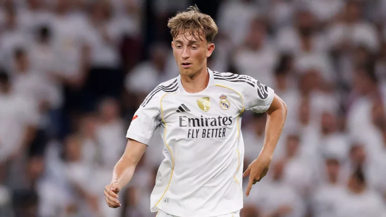 Real Madrid defender Dean Huijsen in action