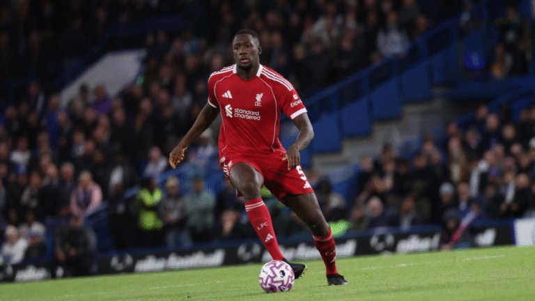 Ibrahima Konate in action for Liverpool against Chelsea