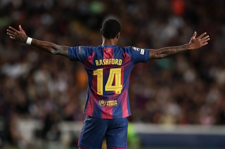 Marcus Rashford in a Barcelona shirt