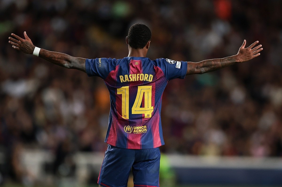 Marcus Rashford in a Barcelona shirt