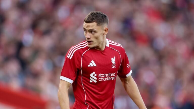 Florian Wirtz in action for Liverpool at Anfield