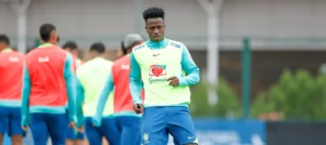Vinicius Junior jogging during Brazil training