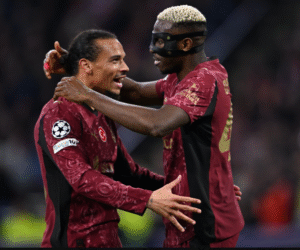 Victor Osimhen & Leroy Sane celebrating